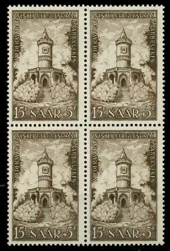 SAARLAND 1956 Nr 375 postfrisch VIERERBLOCK 79DC26