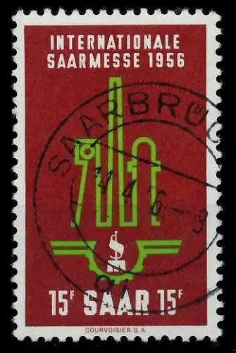 SAARLAND 1956 Nr 368 zentrisch gestempelt 79DC4A