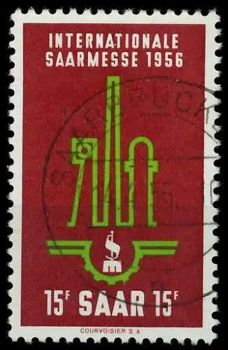 SAARLAND 1956 Nr 368 zentrisch gestempelt 79DCAE