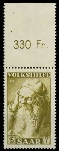 SAARLAND 1955 Nr 367 postfrisch ORA 79DCE2