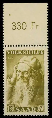 SAARLAND 1955 Nr 367 postfrisch ORA 79DD02