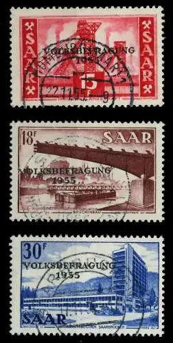 SAARLAND 1955 Nr 362-364 zentrisch gestempelt 79DD42