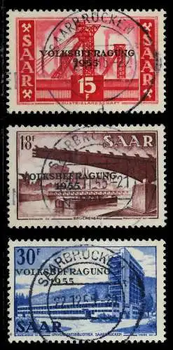 SAARLAND 1955 Nr 362-364 zentrisch gestempelt 79DD46