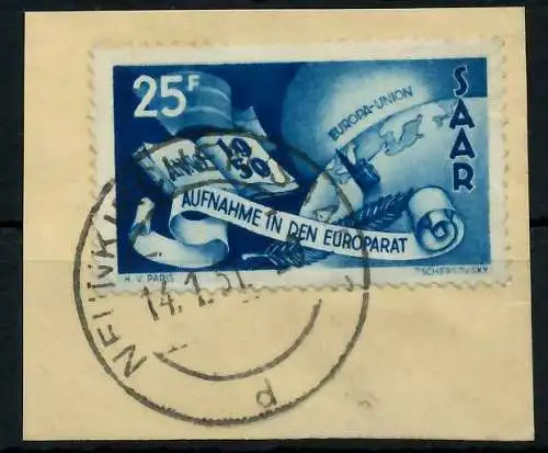 SAARLAND 1950 Nr 297 gestempelt Briefst³ck 79DFEE