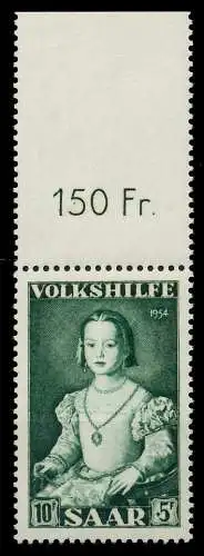 SAARLAND 1954 Nr 355 postfrisch ORA 79DF9A