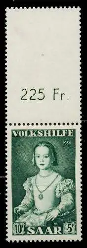 SAARLAND 1954 Nr 355L postfrisch ORA 79DFBA