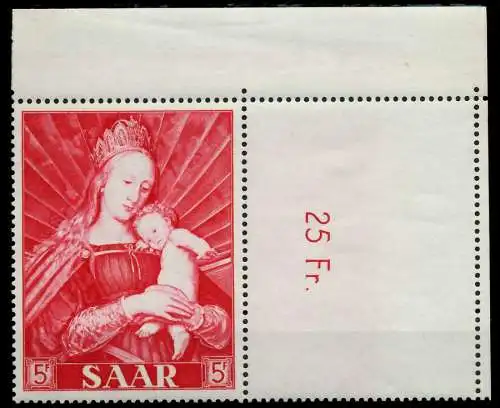 SAARLAND 1954 Nr 351L postfrisch ORA 79E102