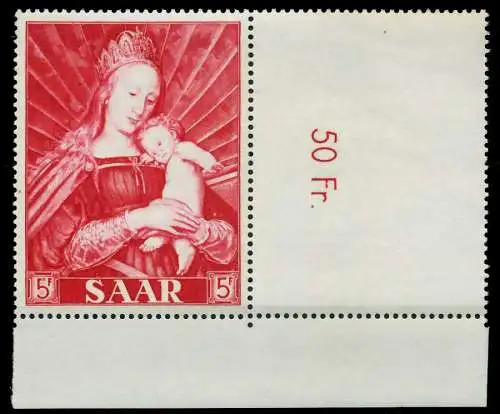 SAARLAND 1954 Nr 351L postfrisch ORA 79E11A