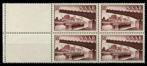 SAARLAND 1952 Nr 330L postfrisch VIERERBLOCK 7A13E6
