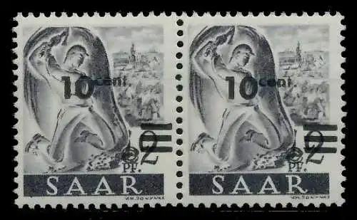 SAARLAND 1947 Nr 226ZII postfrisch WAAGR PAAR 7A149E