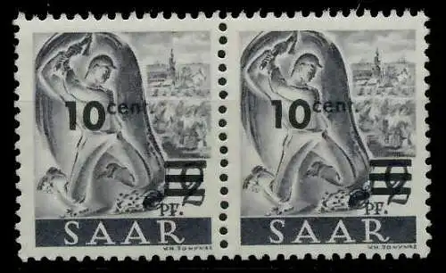 SAARLAND 1947 Nr 226ZII postfrisch WAAGR PAAR 7A14D6