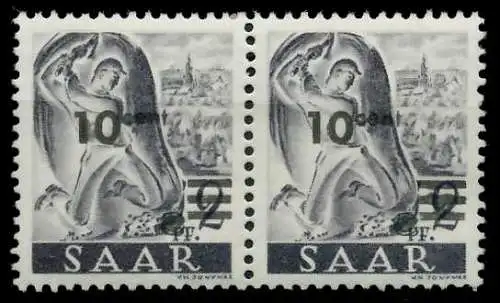 SAARLAND 1947 Nr 226ZII postfrisch WAAGR PAAR 7A14DA