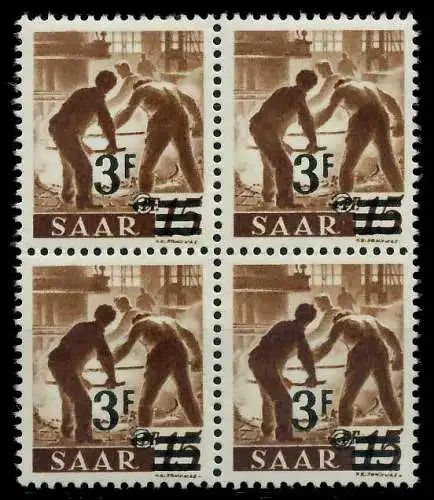 SAARLAND 1947 Nr 230ZII postfrisch VIERERBLOCK 7A153A