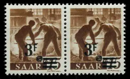 SAARLAND 1947 Nr 230ZII postfrisch WAAGR PAAR 7A157E