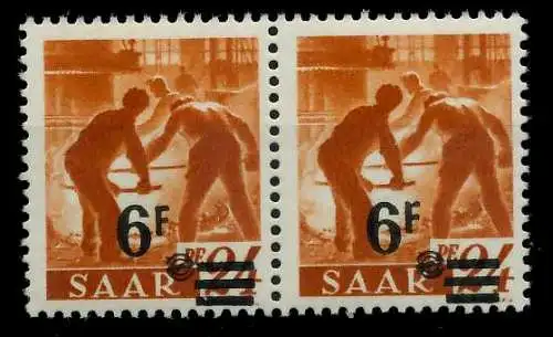 SAARLAND 1947 Nr 233ZII postfrisch WAAGR PAAR 7A1626