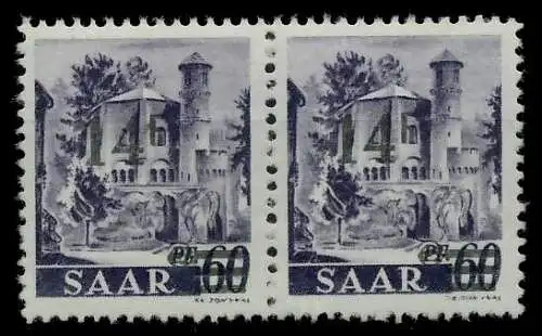 SAARLAND 1947 Nr 236ZII postfrisch WAAGR PAAR 7A164E