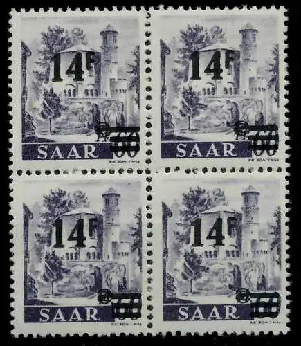 SAARLAND 1947 Nr 236ZII postfrisch VIERERBLOCK 7A1656