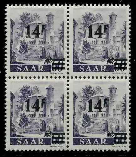 SAARLAND 1947 Nr 236ZII postfrisch VIERERBLOCK 7A1662