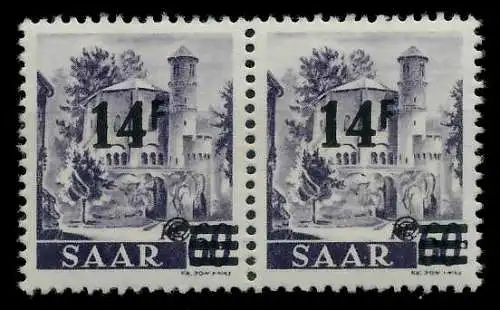 SAARLAND 1947 Nr 236ZII postfrisch WAAGR PAAR 7A1666
