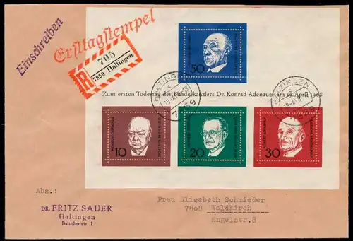 BRD BLOCK KLEINBOGEN 1949 1989 Block 4 BRIEF EF 79295E