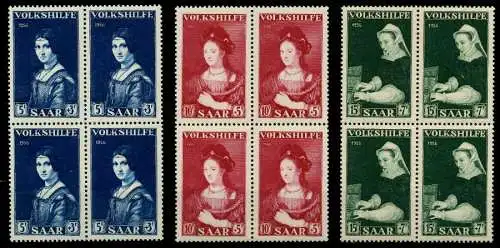 SAARLAND 1956 Nr 376-378 postfrisch VIERERBLOCK 79C39E