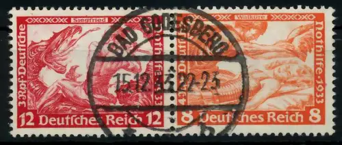 D-REICH ZUSAMMENDRUCK Nr W55 zentrisch gestempelt WAAGR PAAR 7A177A