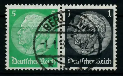 D-REICH ZUSAMMENDRUCK Nr W59 zentrisch gestempelt WAAGR PAAR 7A17A2