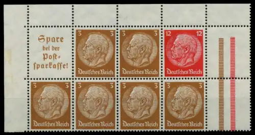 DEUTSCHES REICH HEFTCHENBLATT Nr HB94B postfrisch HB EC 7A17CE