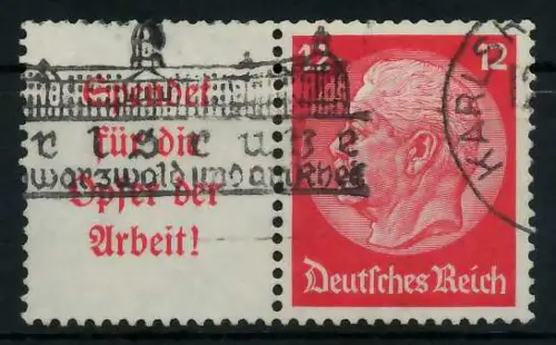 D-REICH ZUSAMMENDRUCK Nr W61 gestempelt WAAGR PAAR 7A17DA