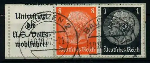 D-REICH ZUSAMMENDRUCK Nr W65 gestempelt 3ER STR Briefst³ck 7A18A6