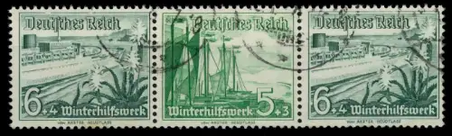 D-REICH ZUSAMMENDRUCK Nr W124 gestempelt 3ER STR 7A3EAE