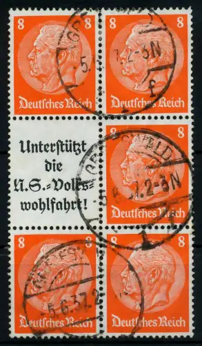 D-REICH ZUSAMMENDRUCK Nr S134 gestempelt 6er-BLOCK 7A40DA