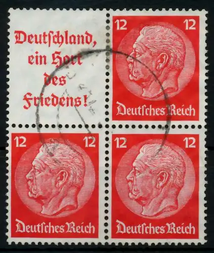 D-REICH ZUSAMMENDRUCK Nr S143 W63 gestempelt VIERERBLO 7A413E