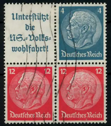 D-REICH ZUSAMMENDRUCK Nr S155 W68 gestempelt VIERERBLO 7A62F2