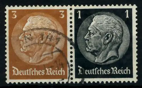 D-REICH ZUSAMMENDRUCK Nr W77 gestempelt WAAGR PAAR 7A6592