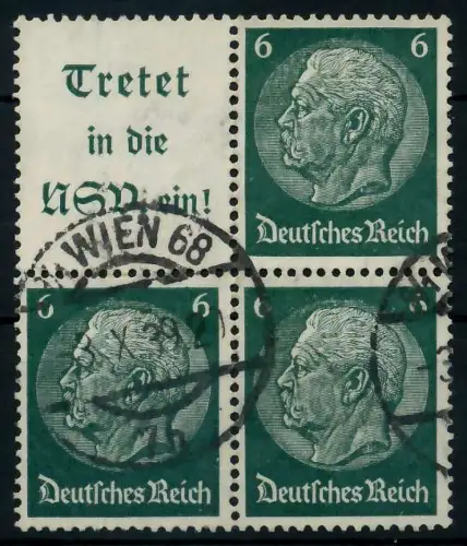 D-REICH ZUSAMMENDRUCK Nr S191 zentrisch gestempelt VIERERBLO 7A6782