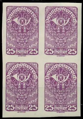 ÖSTERREICH 1919 Nr 280 postfrisch VIERERBLOCK 7A8562