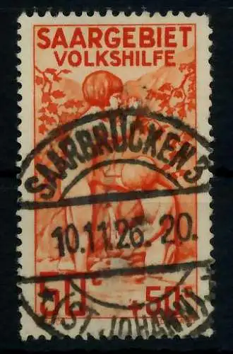 SAARGEBIET 1926 Nr 106I zentrisch gestempelt ATTEST 7B0EA6