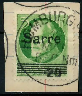 SAARGEBIET LUDWIG Nr 18 zentrisch gestempelt Briefst³ck 7B2322