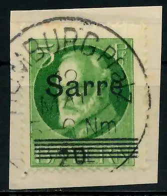 SAARGEBIET LUDWIG Nr 18 zentrisch gestempelt Briefst³ck 7B233A