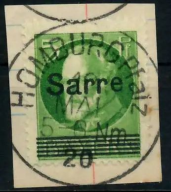 SAARGEBIET LUDWIG Nr 18 zentrisch gestempelt Briefst³ck 7B234A