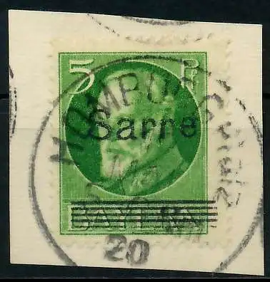 SAARGEBIET LUDWIG Nr 18 zentrisch gestempelt Briefst³ck 7B2386