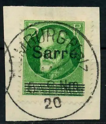 SAARGEBIET LUDWIG Nr 18 zentrisch gestempelt Briefst³ck 7B23AA