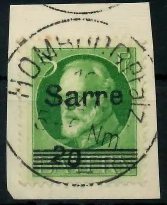 SAARGEBIET LUDWIG Nr 18 zentrisch gestempelt Briefst³ck 7B23BA