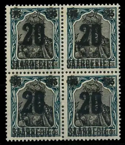 SAARGEBIET GERMANIA Nr 50 postfrisch VIERERBLOCK 7B23EE