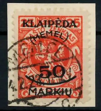 MEMEL 1923 Nr 126 gestempelt Briefst³ck gepr. 7B2466