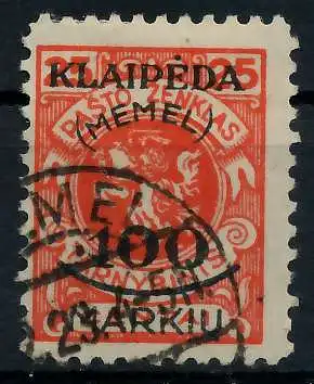 MEMEL 1923 Nr 127 gestempelt gepr. 7B246A