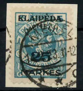 MEMEL 1923 Nr 125 zentrisch gestempelt Briefst³ck gepr. 7B247A