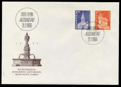SCHWEIZ 1966 Nr 831-832 BRIEF FDC S6B76BA