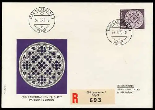 SCHWEIZ 1974 Nr 1035w BRIEF FDC 7B2536